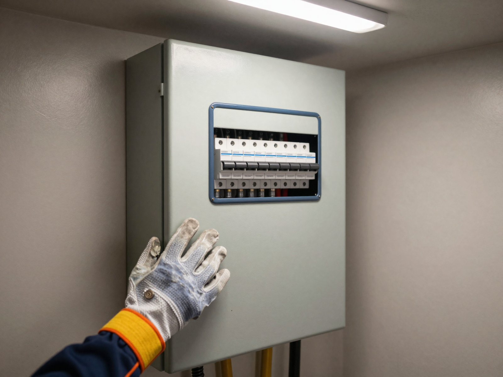Electrician consulting with homeowner on home electrical work